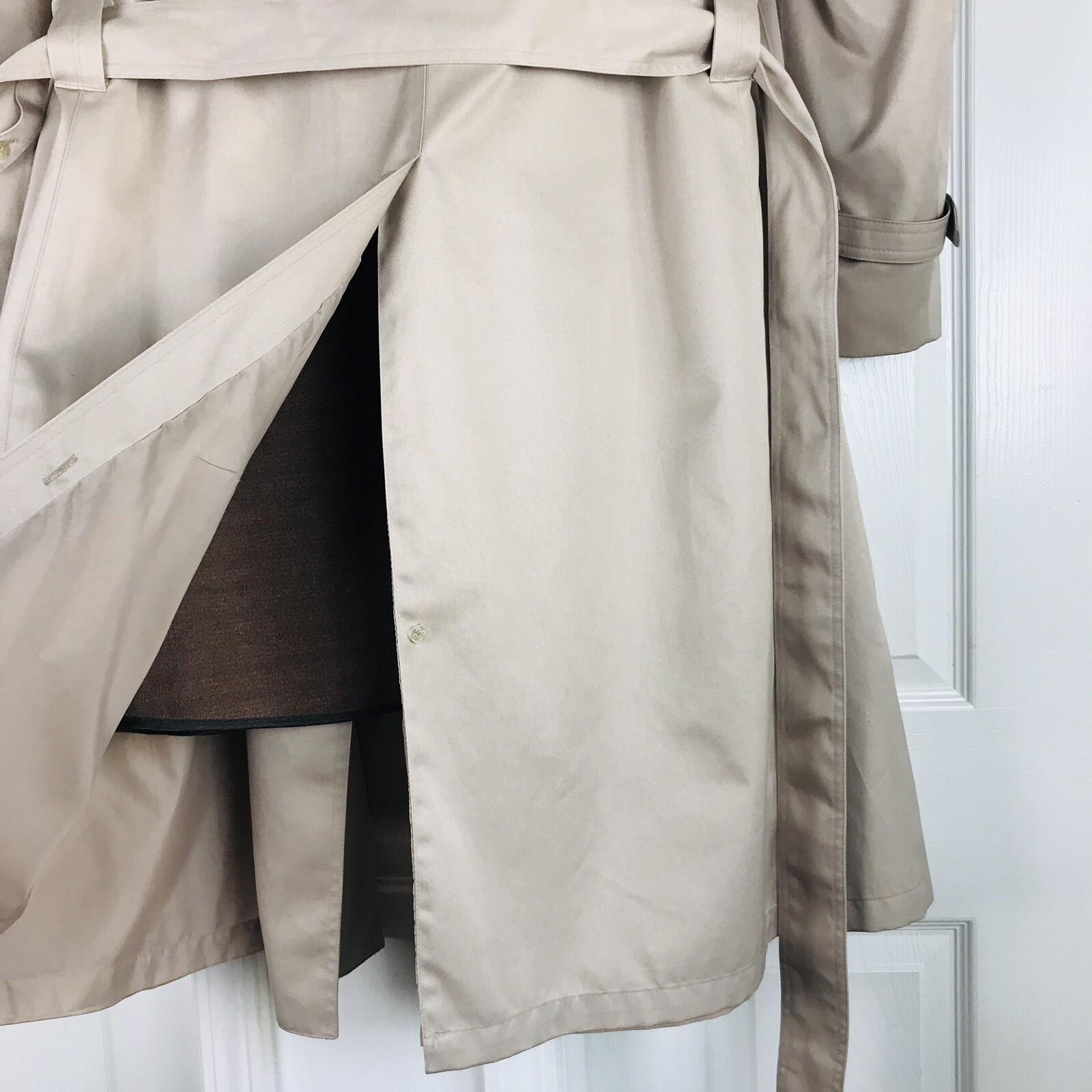 10-6320.jpg CERNIE II VTG Trench Coat Size 42 Beige Double Breasted Belted Removable Liner