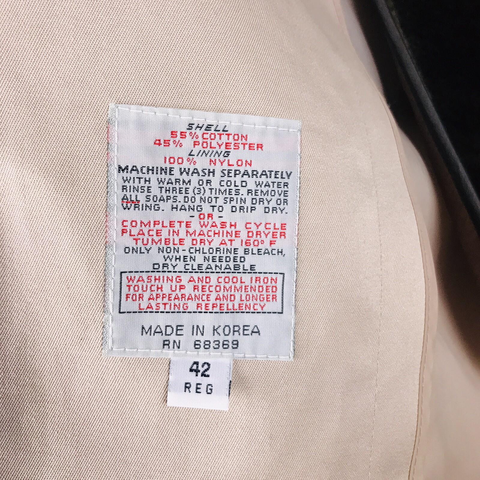 10-6321.jpg CERNIE II VTG Trench Coat Size 42 Beige Double Breasted Belted Removable Liner