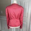 10-6325.jpg Nipon Boutique Women Silk Cotton Blazer Size 12 Pink Ruffle Belted Lined 1PC
