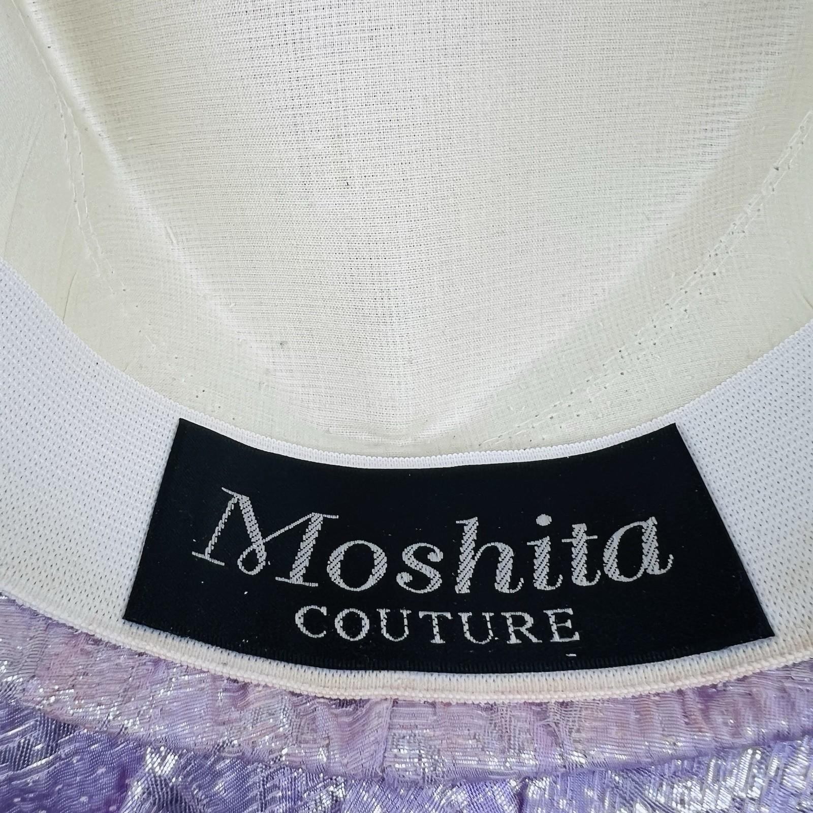 Moshita Couture Elegant Church Hat handcrafted Pick Purple Large Beaded Bow