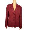 LE SUIT Women Polyester Blazer Size 12 Burgundy Lined Notch Collar Lined 1PC
