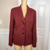 LE SUIT Women Polyester Blazer Size 12 Burgundy Lined Notch Collar Lined 1PC