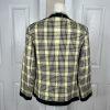 10-6347.jpg KASPER Polyester Elastane Blazer Size 8 Yellow Black Lined Open Front Pockets