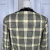 10-6348.jpg KASPER Polyester Elastane Blazer Size 8 Yellow Black Lined Open Front Pockets