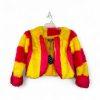 Celebrity Fashion By Hera Collection Faux Fur Jacket Size S Pink Yellow Cropped