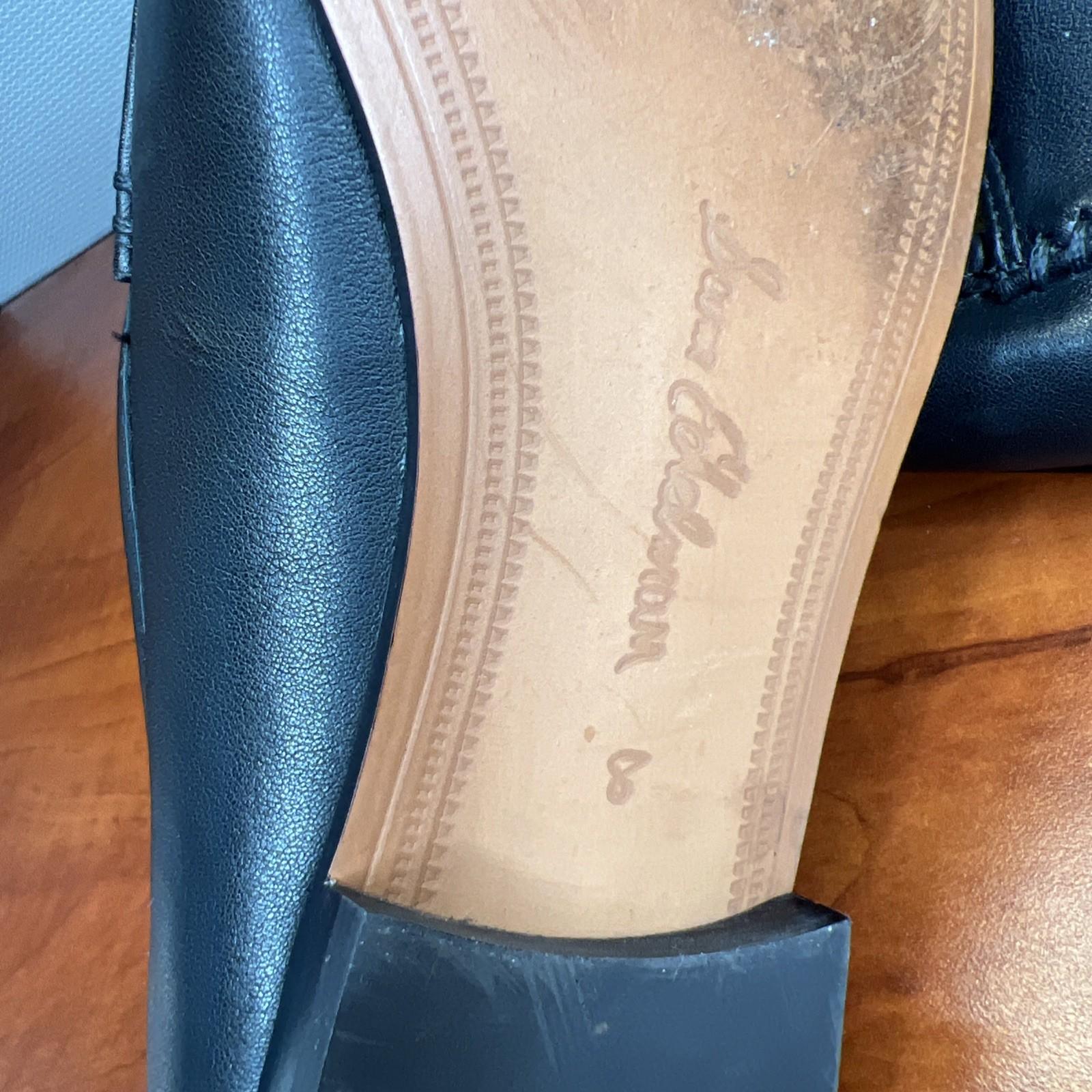Sam Edelman Loraine Soft Leather Loafers Size 8M Black Goldware Timeless Sleek
