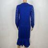 Ashro Sweater Dress Size S Pearl Peplum Blue Beaded Embellished Formal Ruffle