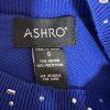 Ashro Sweater Dress Size S Pearl Peplum Blue Beaded Embellished Formal Ruffle
