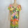 Alden Adair Camilla Santiago Midi Maxi Dress Size M Resort Tropical Ruffle