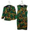 Kasper Women Polyester Lined Dress Suit Size 12 Multicolor Timeless 2PC