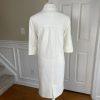 LEVINE CLASSIS 2PC Ivory Polyester Rayon Stretch 3/4 Sleeves Skirt Suit Size 8