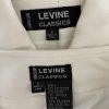LEVINE CLASSIS 2PC Ivory Polyester Rayon Stretch 3/4 Sleeves Skirt Suit Size 8