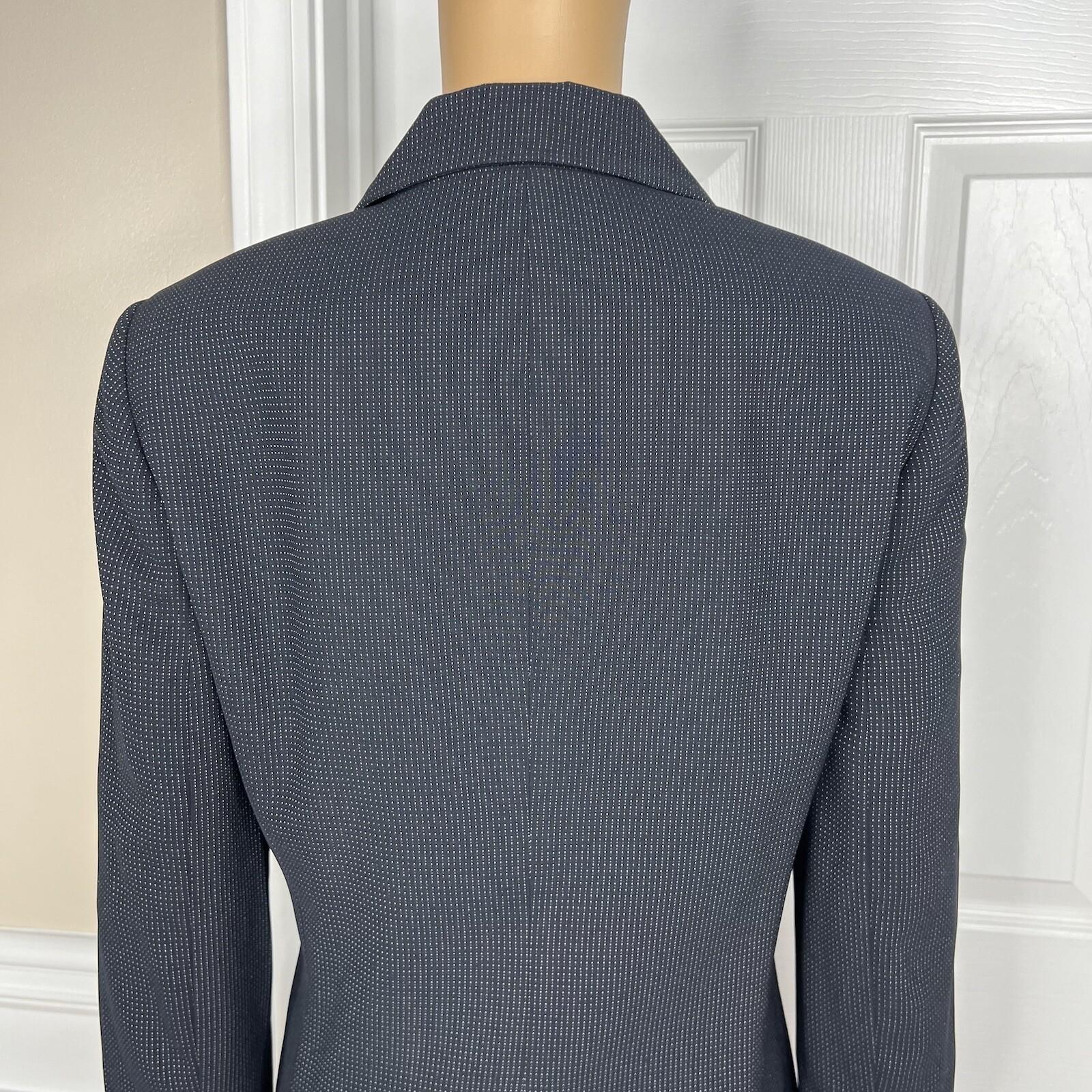 Kasper Classics Polyester Skirt Suit 10 Black Flecked Open Front Pleated 2PC