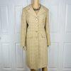 Le Suit Cotton Blend Skirt Suit 12 Gold Beige Twill Notch Collar Midi Blazer