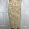 Le Suit Cotton Blend Skirt Suit 12 Gold Beige Twill Notch Collar Midi Blazer