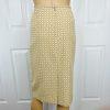 Le Suit Cotton Blend Skirt Suit 12 Gold Beige Twill Notch Collar Midi Blazer