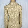Le Suit Cotton Blend Skirt Suit 12 Gold Beige Twill Notch Collar Midi Blazer