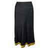 Victor Costa Vintage 80's Silk Skirt Size 20W Black Embroidered Flared Lined