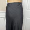 Victor Costa Vintage 80's Silk Skirt Size 20W Black Embroidered Flared Lined