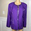 Ben Marc Int Women Polyester Pant Suit Size 18 Purple Open Front Lined 2PC New