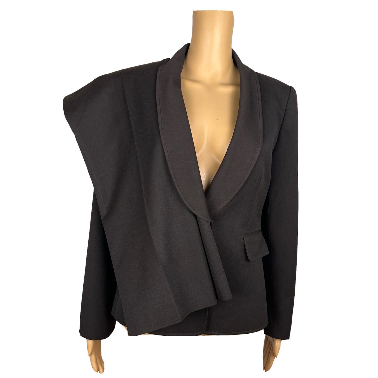 TAHARI ASL 2PC Brown Polyester Viscose Stretch Shawl Collar Pant Suit Size 8P