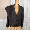 TAHARI ASL 2PC Brown Polyester Viscose Stretch Shawl Collar Pant Suit Size 8P