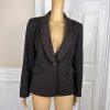 TAHARI ASL 2PC Brown Polyester Viscose Stretch Shawl Collar Pant Suit Size 8P