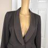 TAHARI ASL 2PC Brown Polyester Viscose Stretch Shawl Collar Pant Suit Size 8P