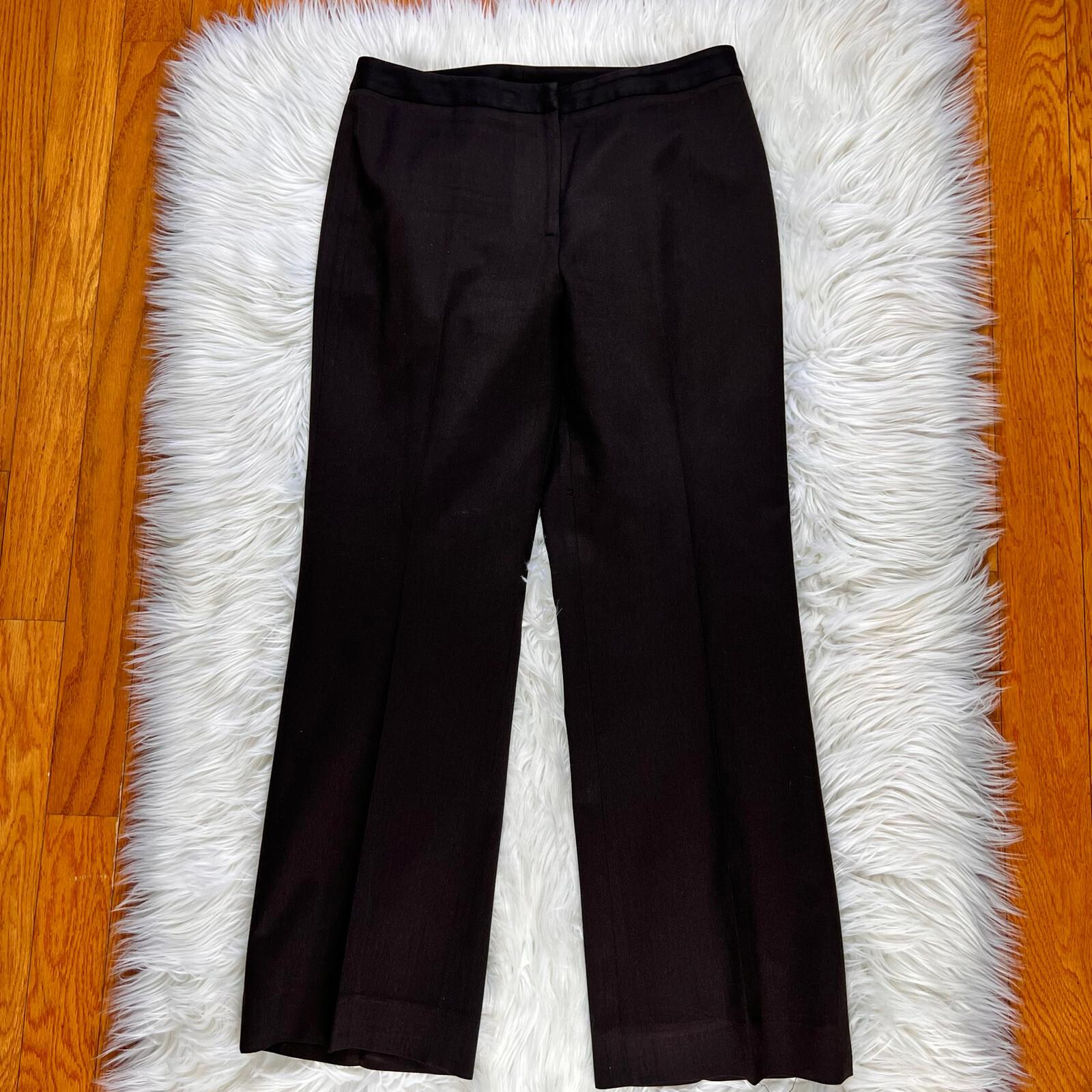 TAHARI ASL 2PC Brown Polyester Viscose Stretch Shawl Collar Pant Suit Size 8P