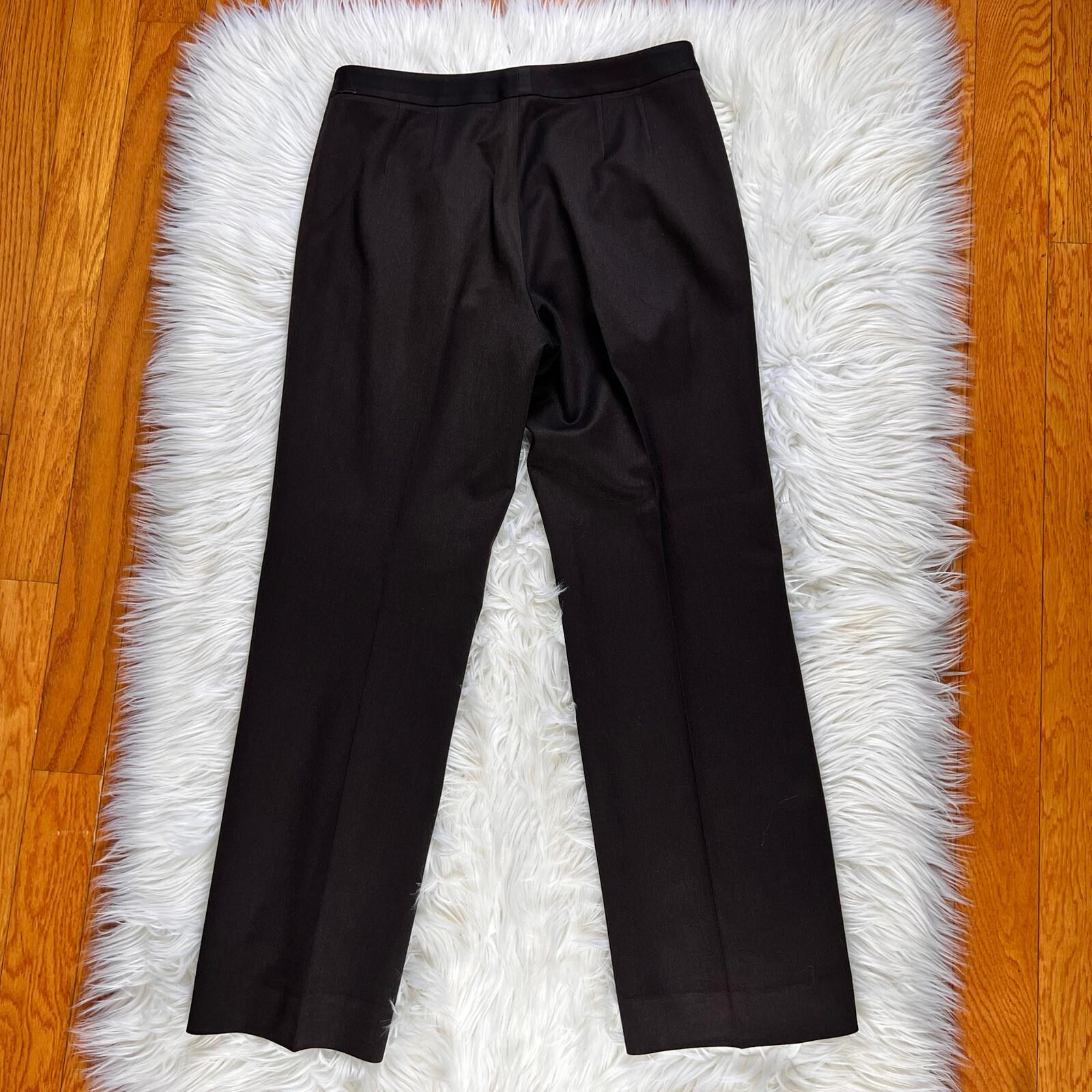 TAHARI ASL 2PC Brown Polyester Viscose Stretch Shawl Collar Pant Suit Size 8P