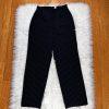 10-6480.jpg TAHARI ASL 2PC Black Striped Polyester Rayon Lined Collared Pant Suit Size 8