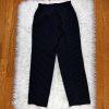 10-6481.jpg TAHARI ASL 2PC Black Striped Polyester Rayon Lined Collared Pant Suit Size 8