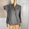 Le Suit Polyester Pant Suit Size 4P Gray Single Breasted Lined 2PC Notch Collar