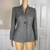 Le Suit Polyester Pant Suit Size 4P Gray Single Breasted Lined 2PC Notch Collar