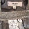 Le Suit Polyester Pant Suit Size 4P Gray Single Breasted Lined 2PC Notch Collar