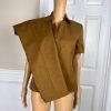New LARRY LEVINE 2PC Ginger Polyester Lined Short Sleeves Pant Suit Size 4P