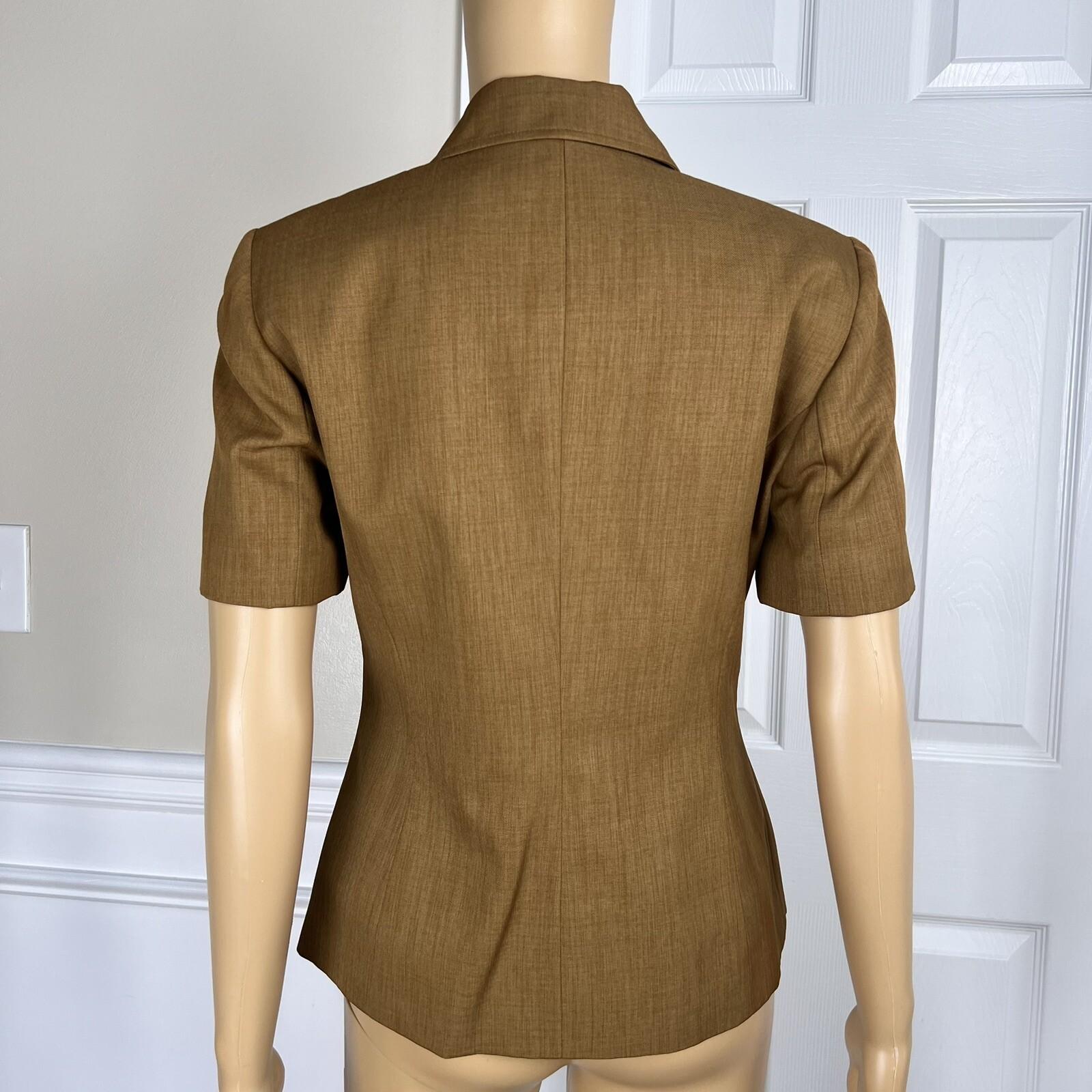 New LARRY LEVINE 2PC Ginger Polyester Lined Short Sleeves Pant Suit Size 4P