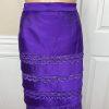 10-652.jpg Diana Polyester Skirt Suit Top Size 8 Purple Tiered Ruffle Elastic Waist 3PC New
