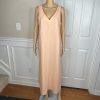 DKNY Linen Maxi Dress M Flamingo Sleeveless Relaxed Slit Loungewear Flattering