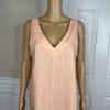 DKNY Linen Maxi Dress M Flamingo Sleeveless Relaxed Slit Loungewear Flattering