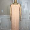 DKNY Linen Maxi Dress M Flamingo Sleeveless Relaxed Slit Loungewear Flattering