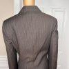 ANNE KLEIN Women Brown Striped Lined Single Wool Polyester Blazer Size 14