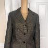 JOHN MEYER 2PC Black Gold Metallic Acrylic Wool Blend Cocktail Skirt Suit SZ 12