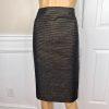 JOHN MEYER 2PC Black Gold Metallic Acrylic Wool Blend Cocktail Skirt Suit SZ 12