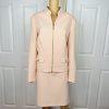John Meyer Polyester Skirt Suit Size 16 Salmon Stand Up Collar Zip Up 2 Piece