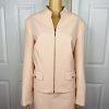 John Meyer Polyester Skirt Suit Size 16 Salmon Stand Up Collar Zip Up 2 Piece