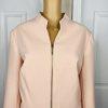 John Meyer Polyester Skirt Suit Size 16 Salmon Stand Up Collar Zip Up 2 Piece