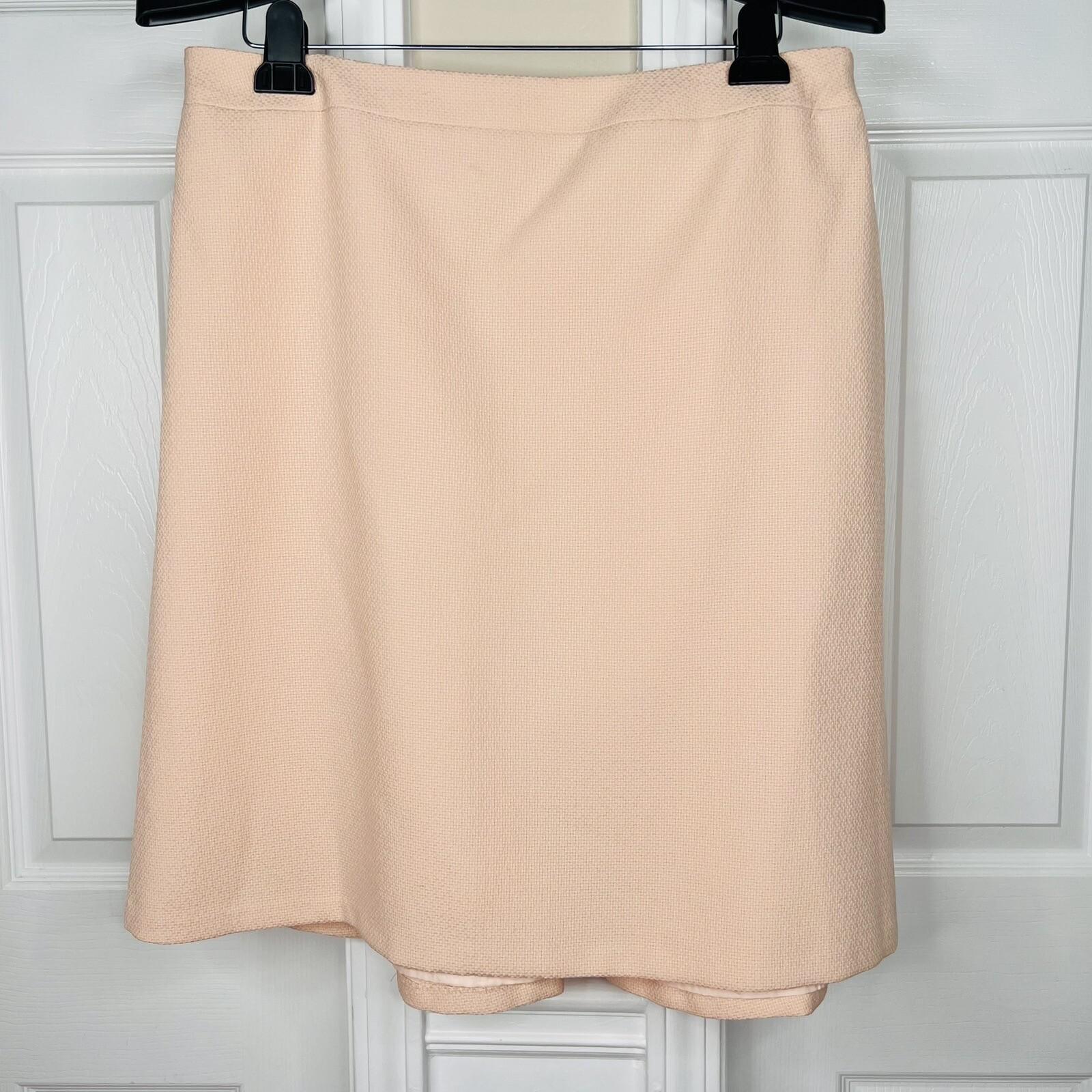 John Meyer Polyester Skirt Suit Size 16 Salmon Stand Up Collar Zip Up 2 Piece