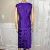 10-656.jpg Diana Polyester Skirt Suit Top Size 8 Purple Tiered Ruffle Elastic Waist 3PC New