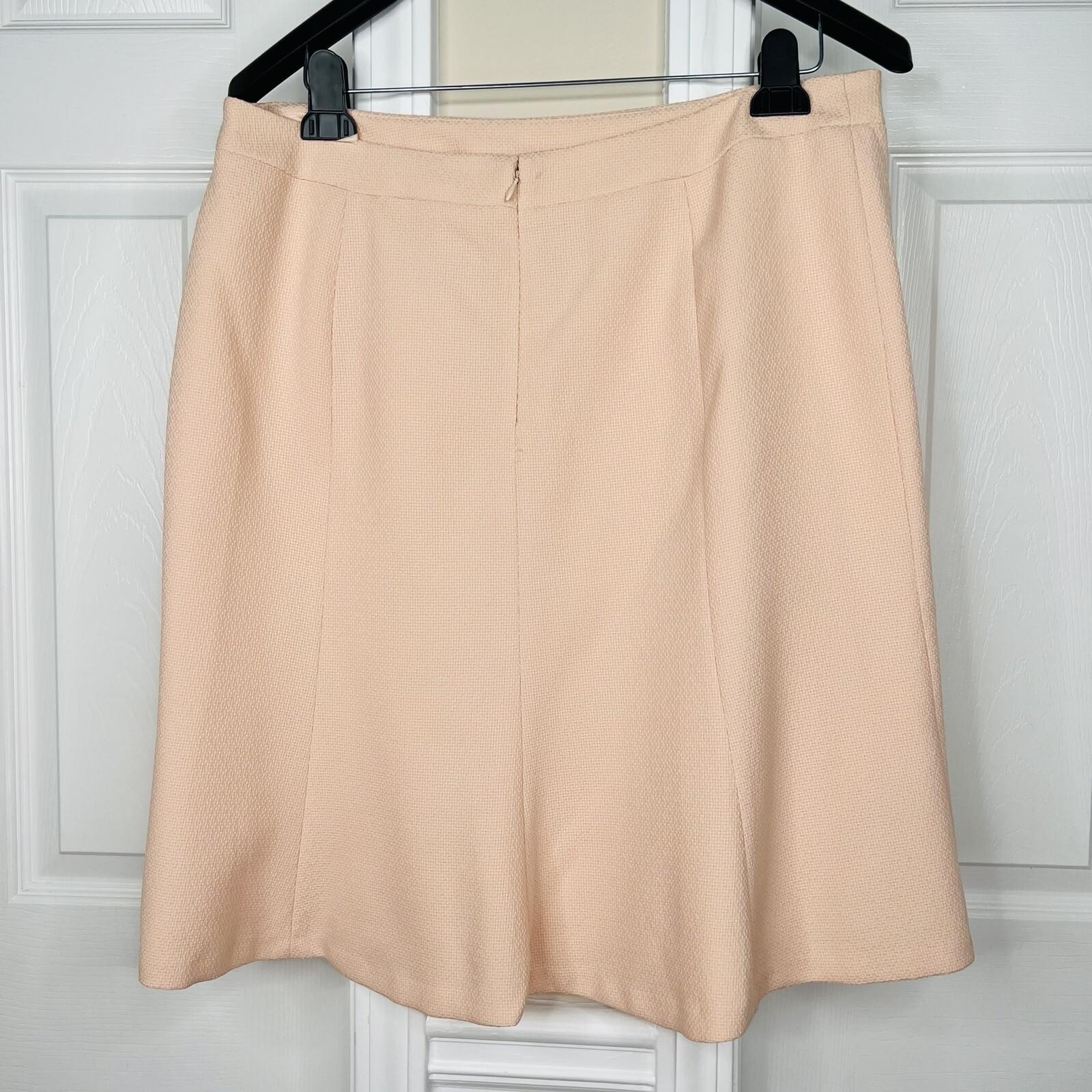 John Meyer Polyester Skirt Suit Size 16 Salmon Stand Up Collar Zip Up 2 Piece